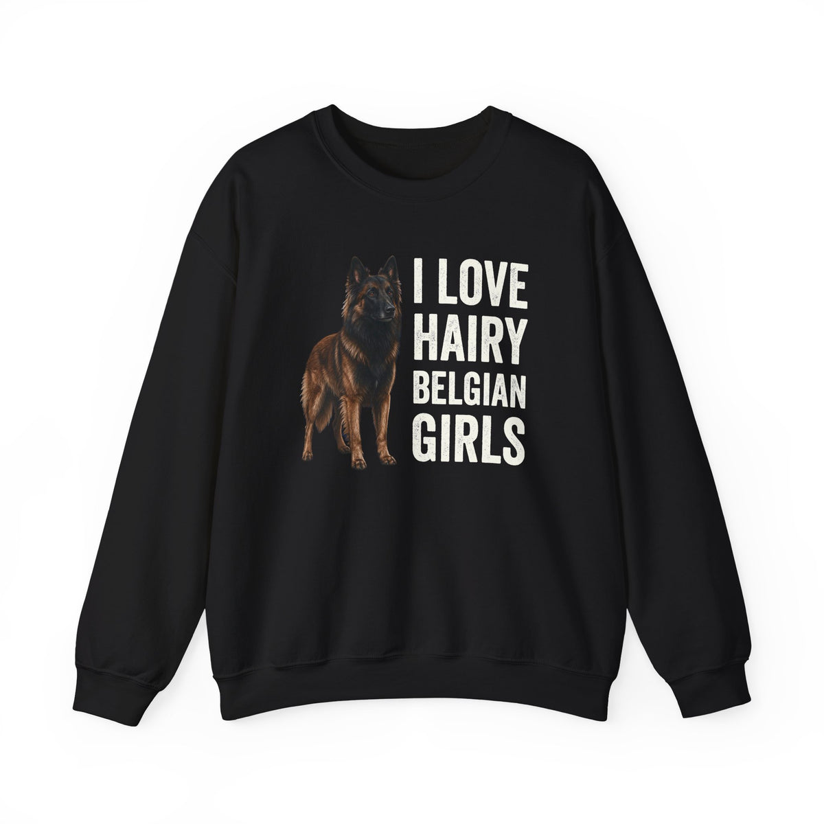 Hairy Belgian Tervuren Girls Crewneck Sweatshirt
