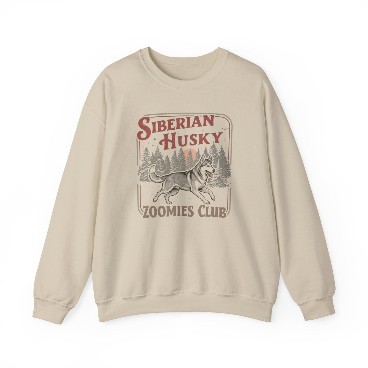 Husky Zoomies Club Crewneck Sweatshirt Sand