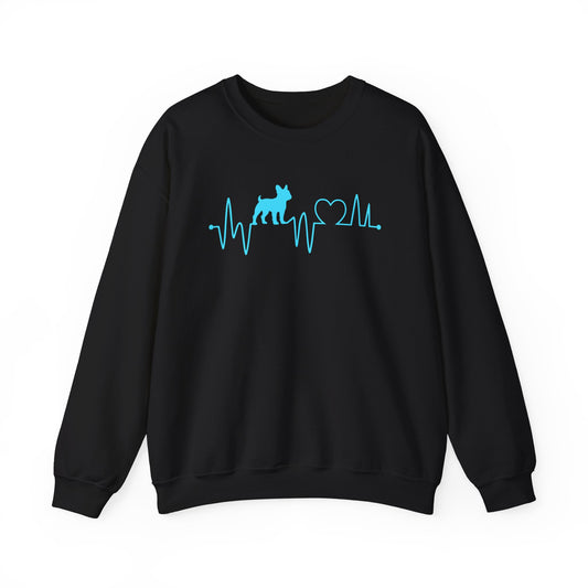 French Bulldog Heartbeat Crewneck Sweatshirt Black
