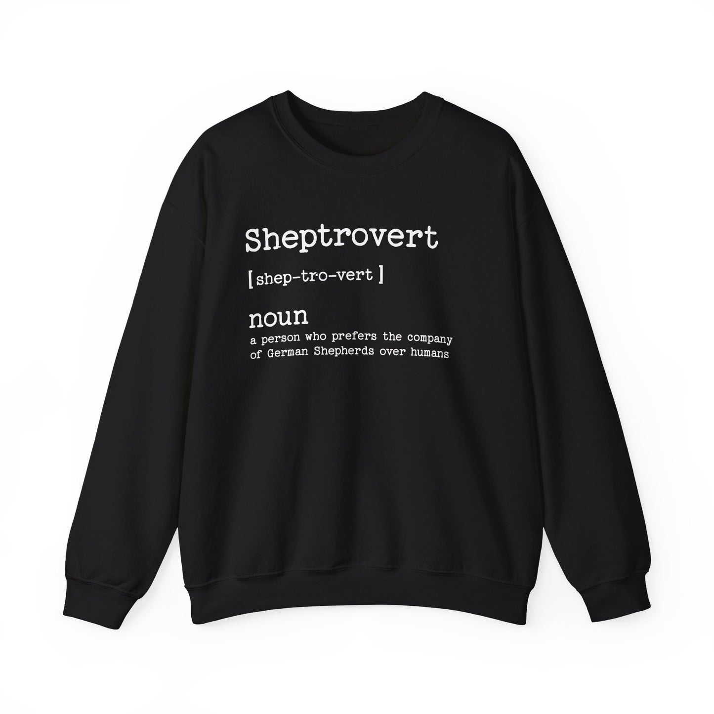 Sheptrovert German Shepherd Crewneck Sweatshirt Black
