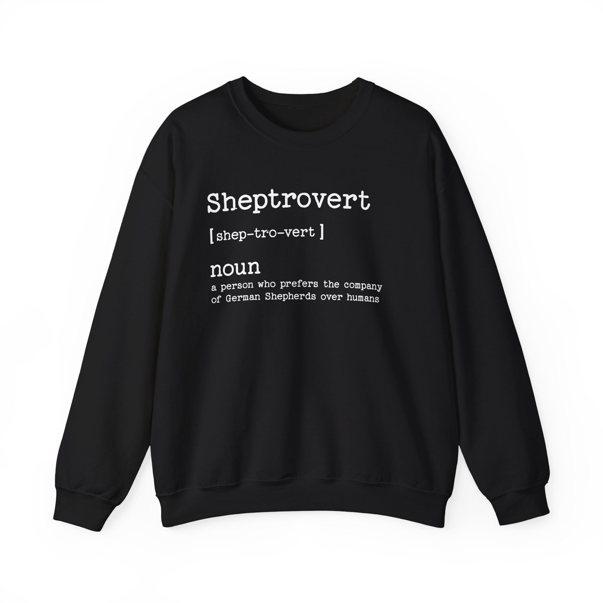 Sheptrovert German Shepherd Crewneck Sweatshirt Black