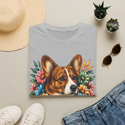 Cardigan Welsh Corgi Red Brindle Flowers