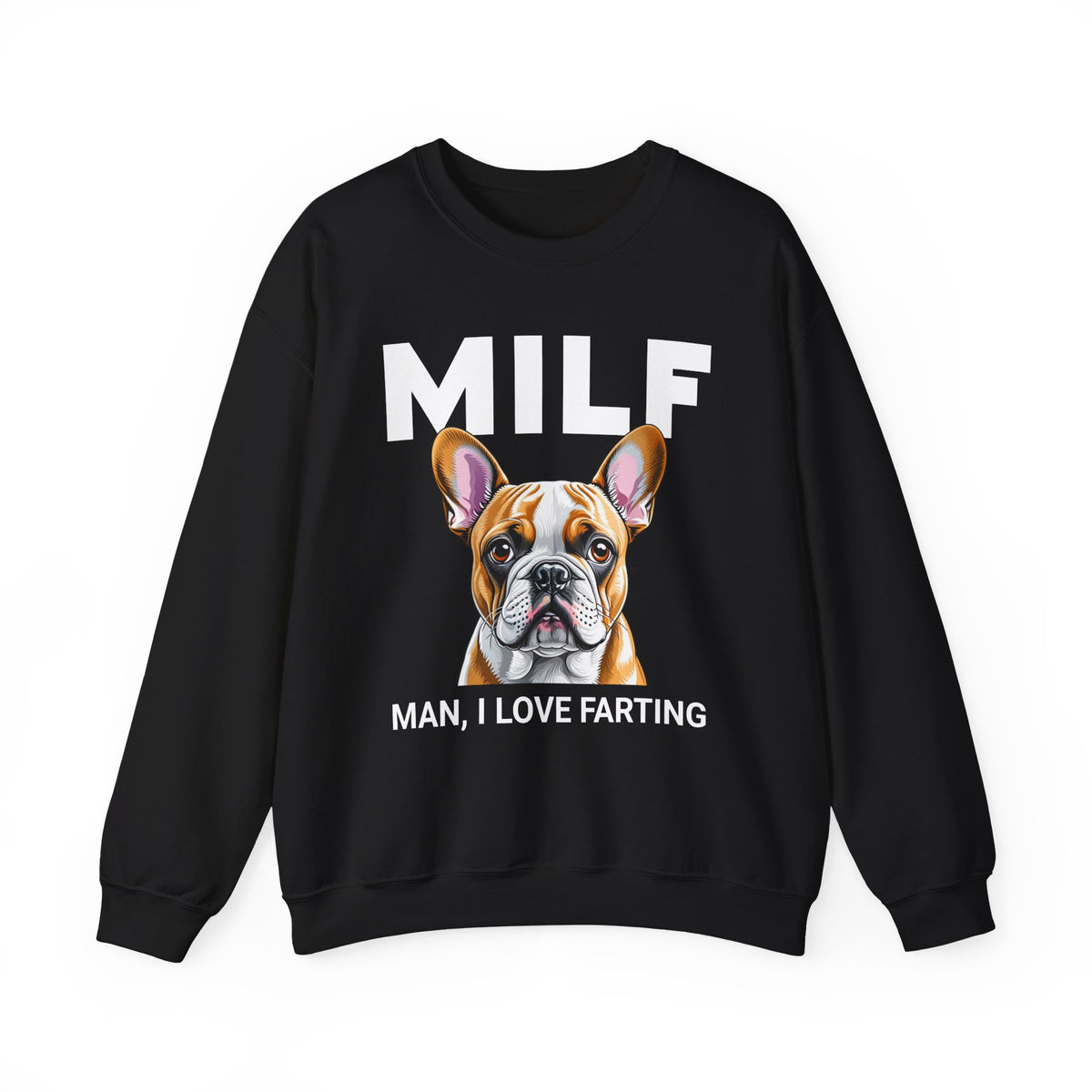 French Bulldog Fart Crewneck Sweatshirt Black