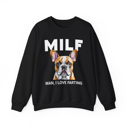 French Bulldog Fart Crewneck Sweatshirt Black