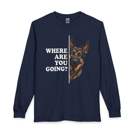 Black and Tan GSD Following Long Sleeve Navy