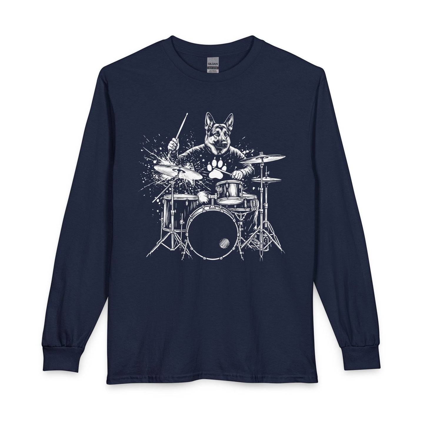 German Shepherd Drummer Long Sleeve