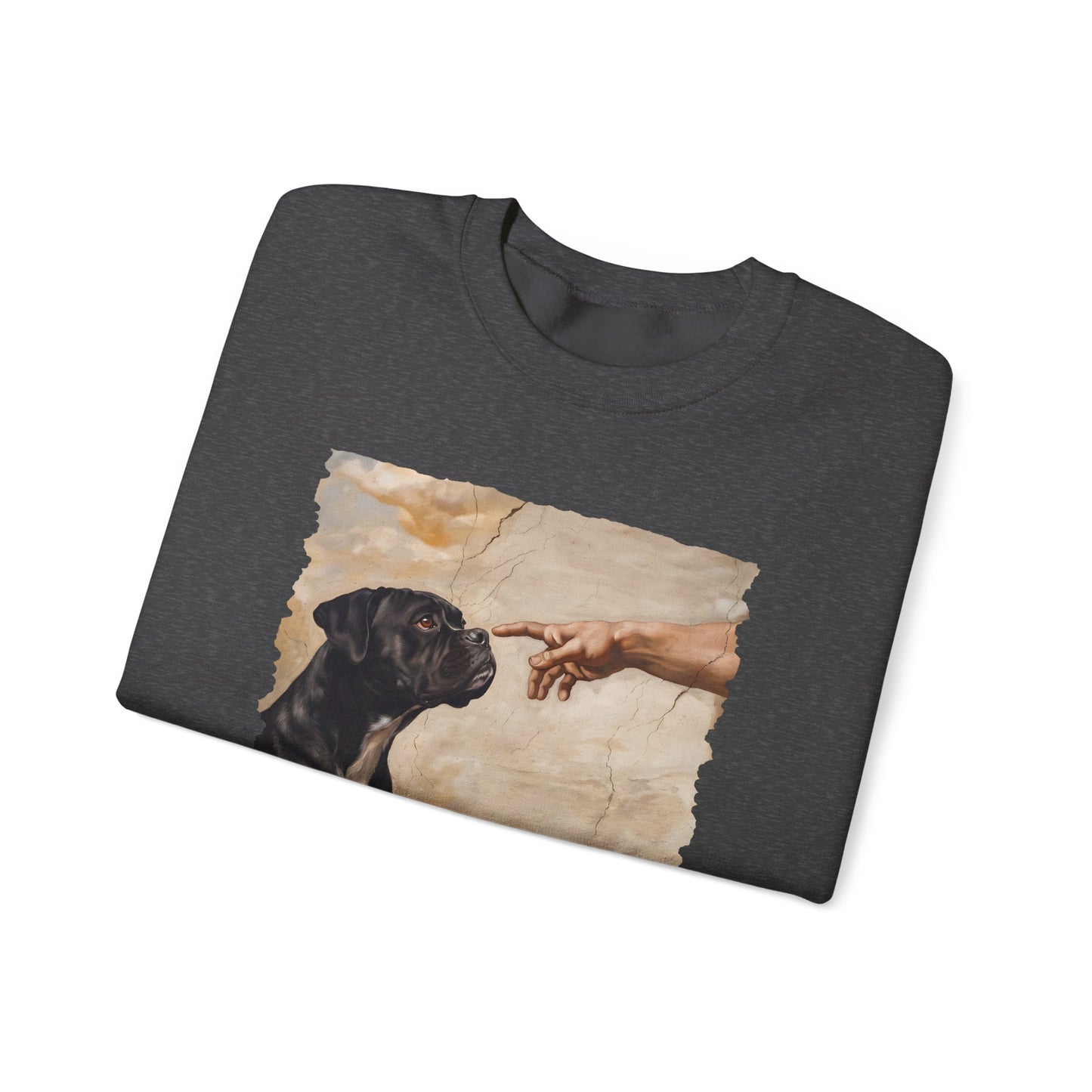 God Creates Black Boxer Crewneck Sweatshirt