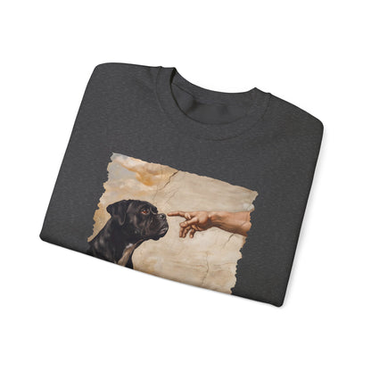 God Creates Black Boxer Crewneck Sweatshirt