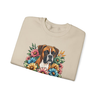 Floral Boxer Crewneck Sweatshirt