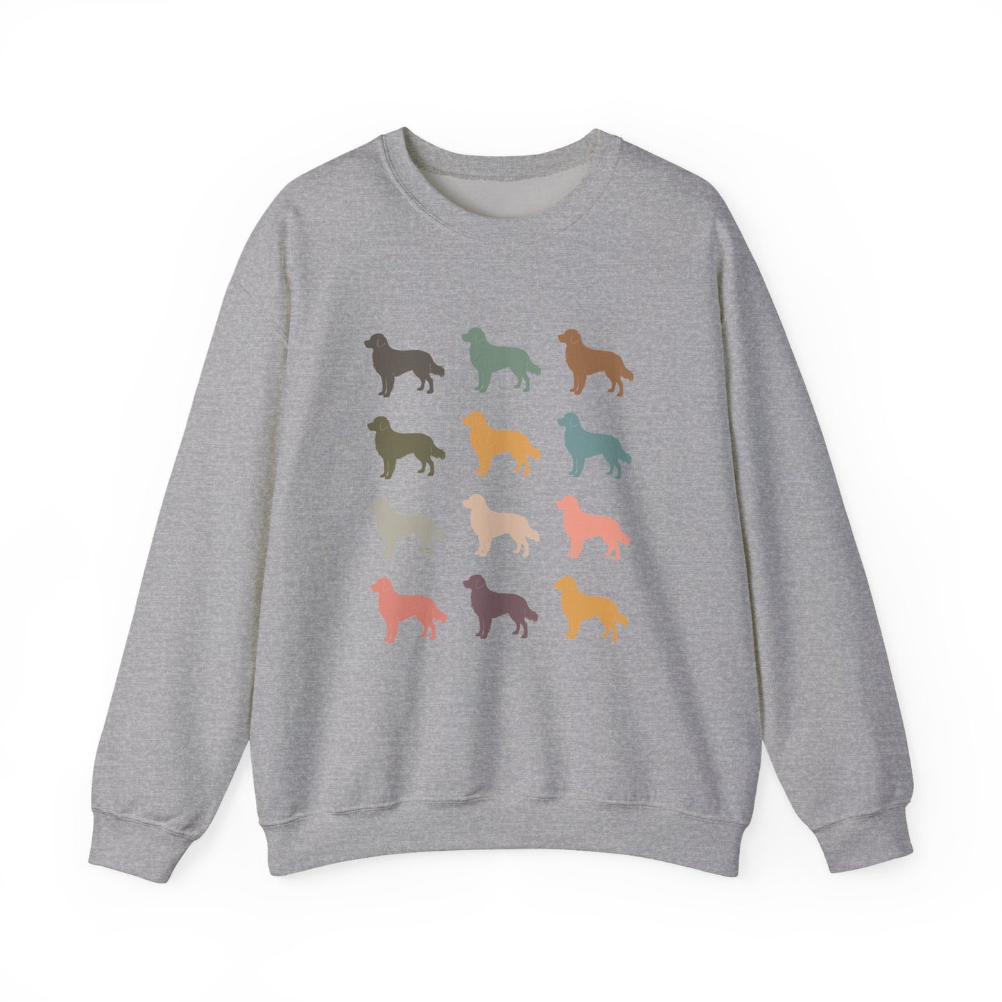 Retro Golden Retrievers Crewneck Sweatshirt Sport Grey