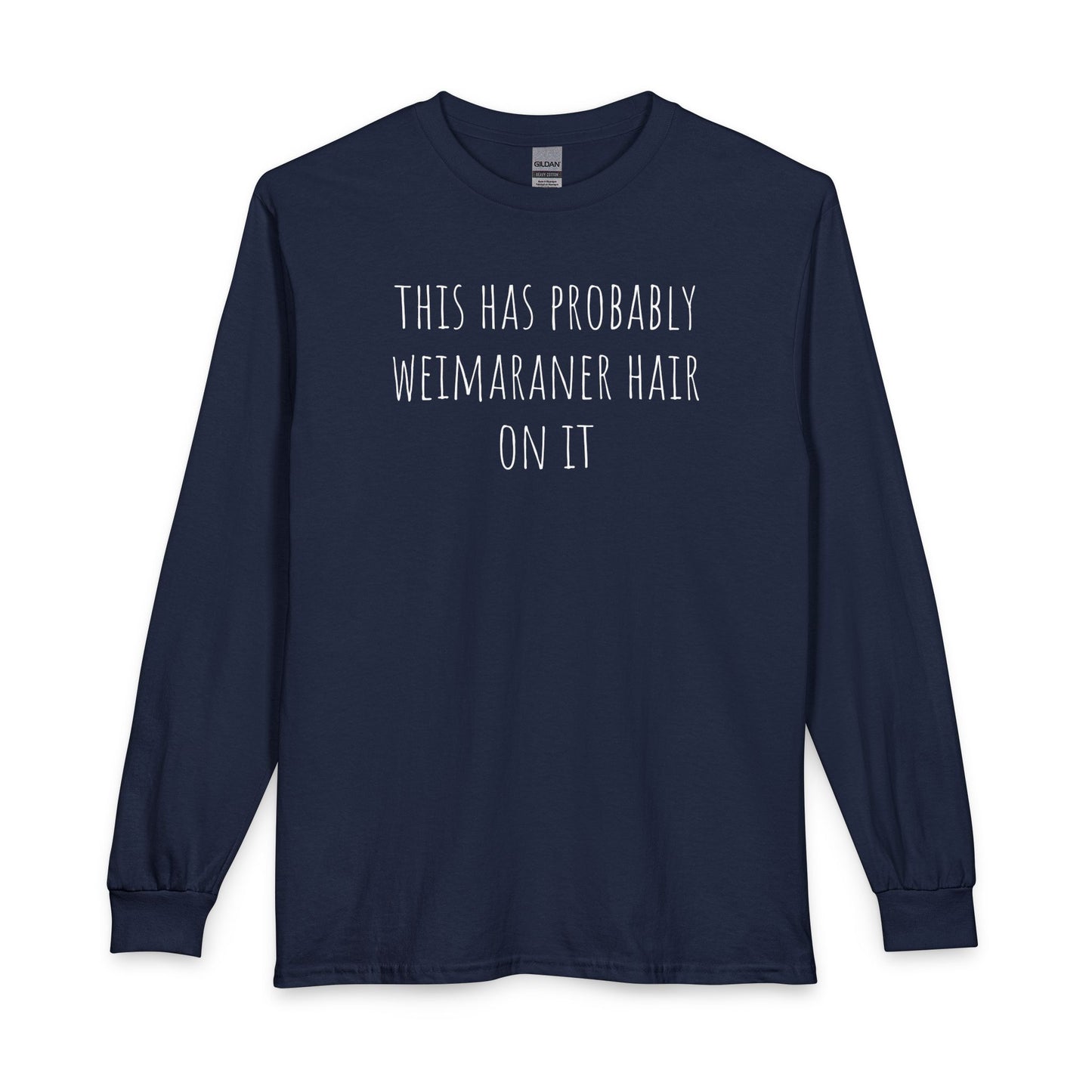 Weimaraner Hair Long Sleeve Navy