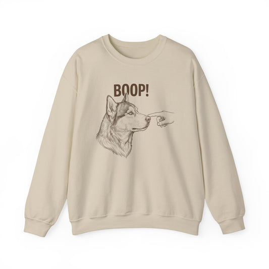 Husky Boop Crewneck Sweatshirt Sand