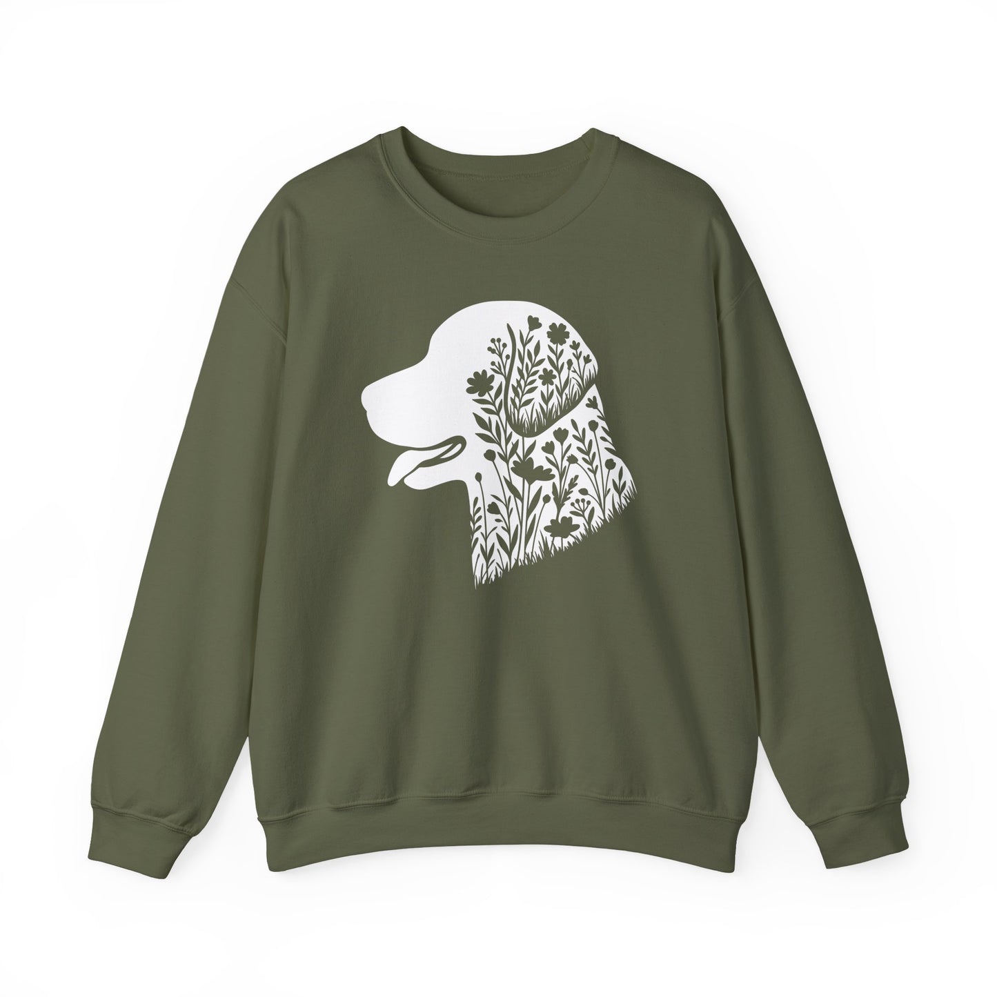 Chesapeake Bay Retriever Flowers Crewneck Sweatshirt