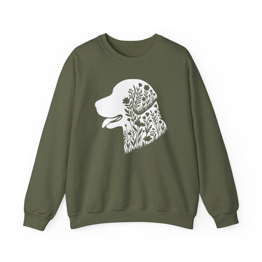 Chesapeake Bay Retriever Flowers Crewneck Sweatshirt