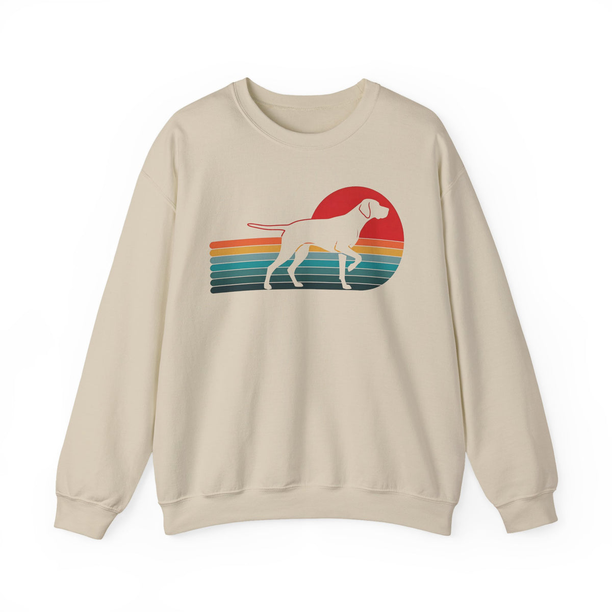 English Pointer Retro Sunset Crewneck Sweatshirt