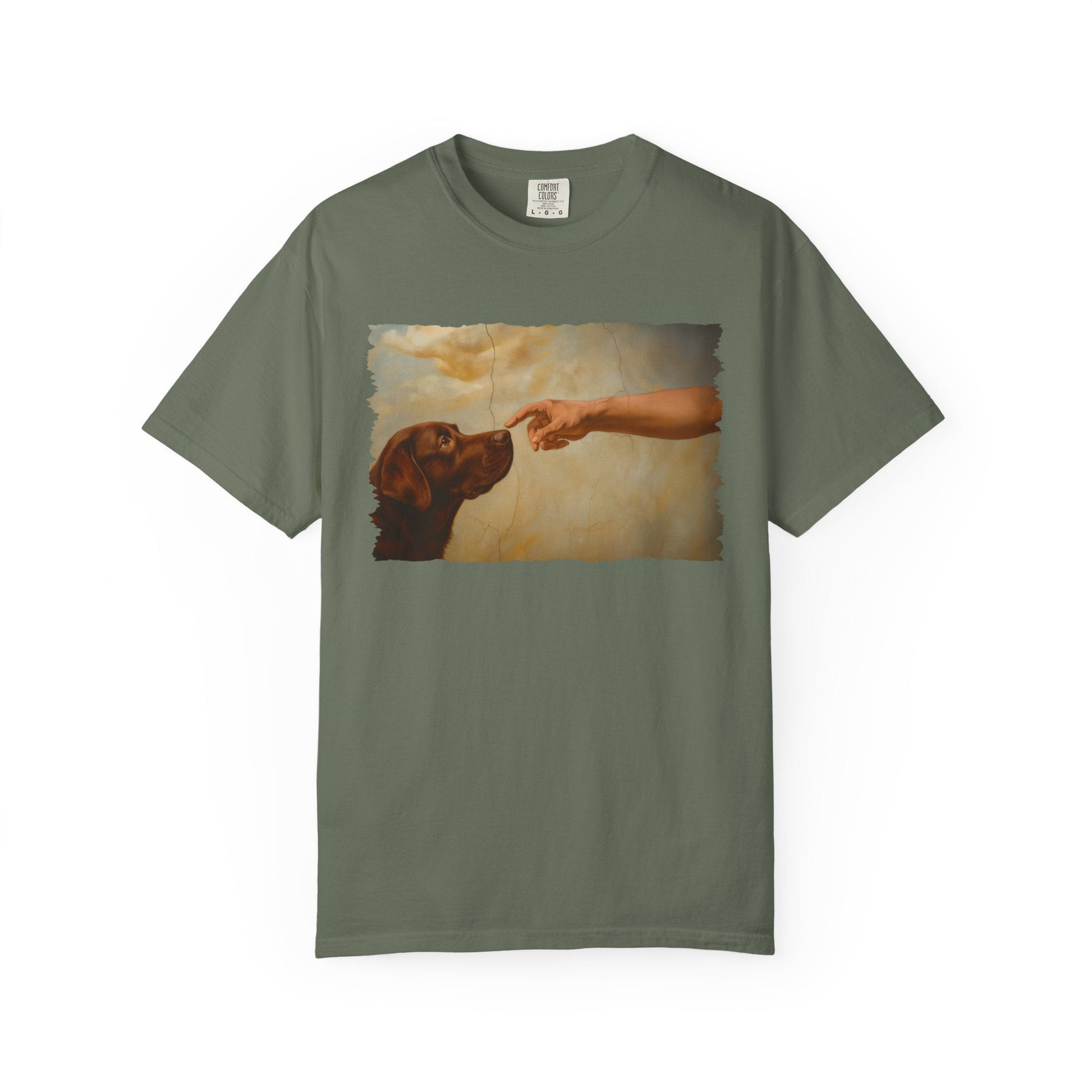 God Creates Chocolate Lab Premium Tee