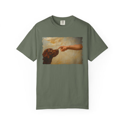 God Creates Chocolate Lab Premium Tee