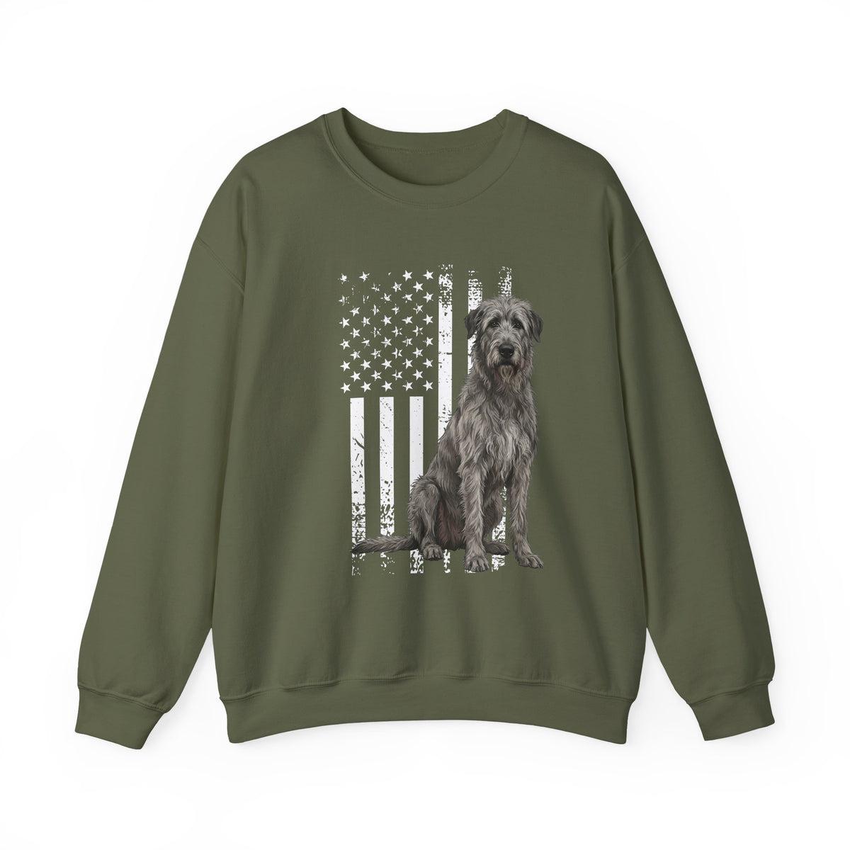 Irish Wolfhound USA Flag Crewneck Sweatshirt