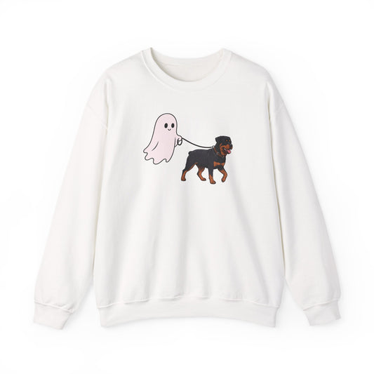 Rottweiler Ghost Walk Crewneck Sweatshirt
