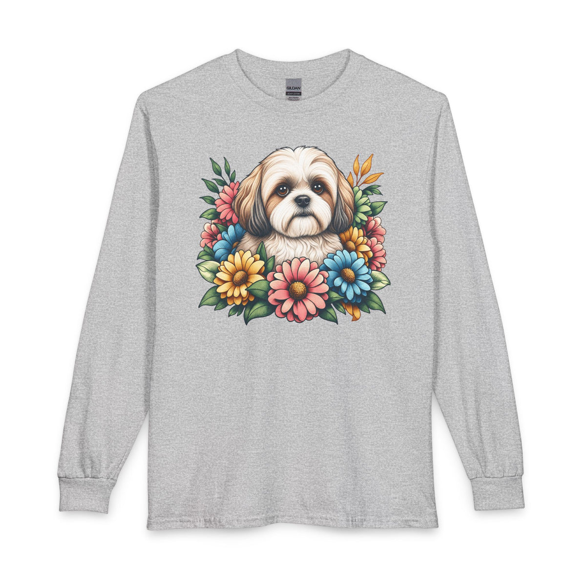 Shih Tzu Flower Wreath Long Sleeve