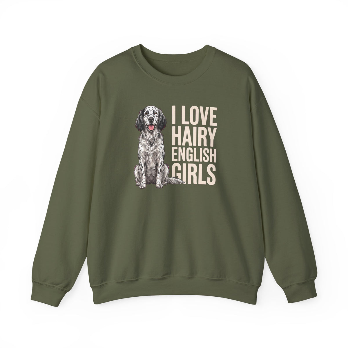 English Setter Hairy Girls Crewneck Sweatshirt