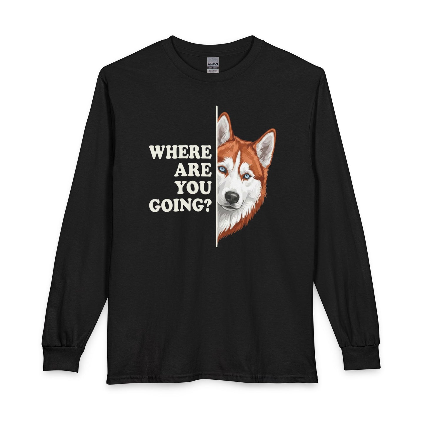 Red and White Husky Alert Long Sleeve