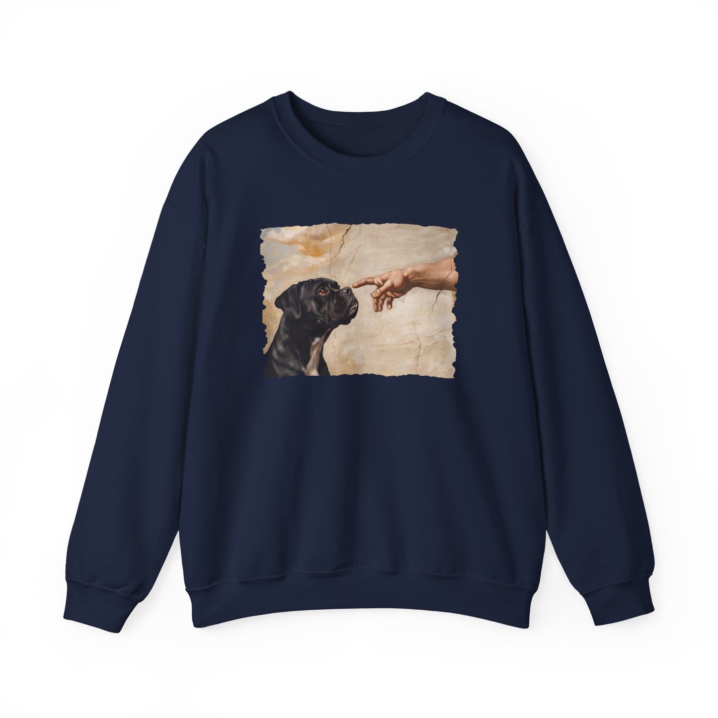 God Creates Black Boxer Crewneck Sweatshirt