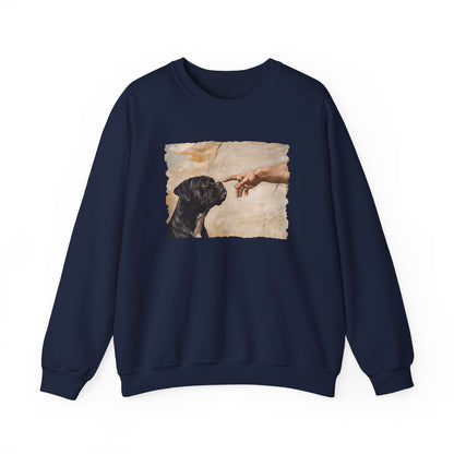 God Creates Black Boxer Crewneck Sweatshirt