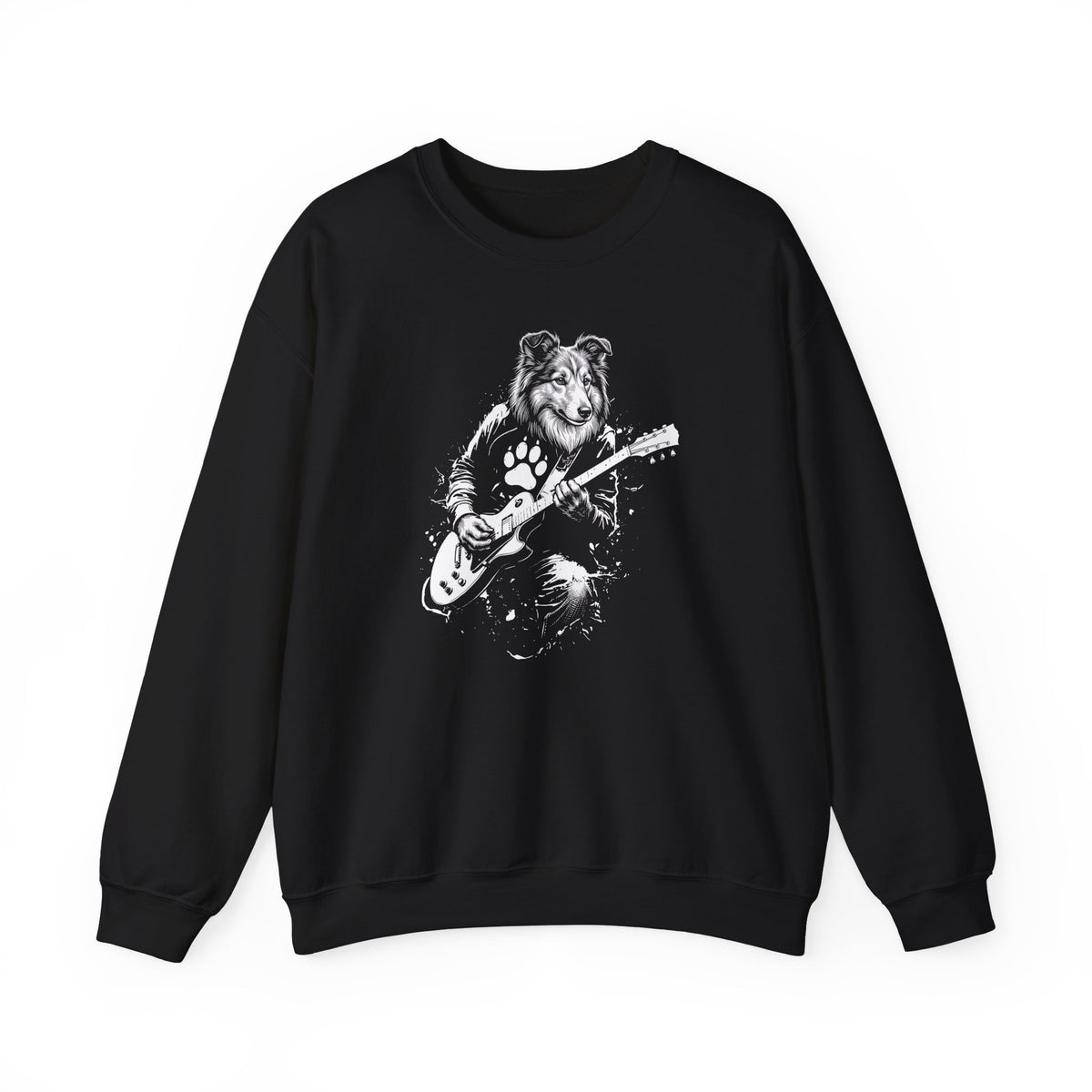 Shetland Sheepdog Guitar Crewneck Sweatshirt