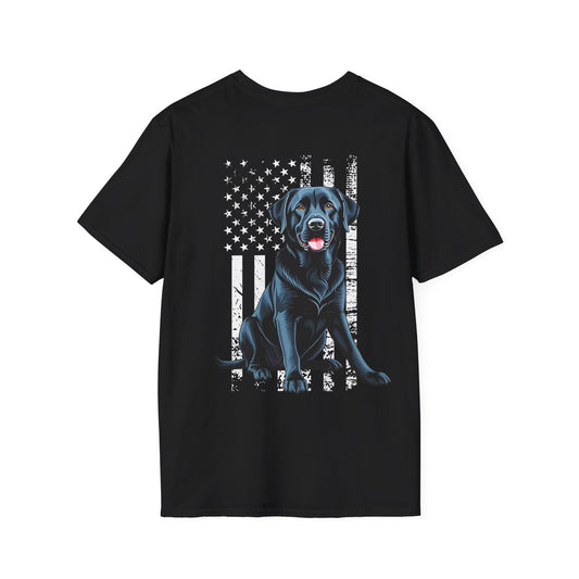 Black Lab USA Flag (Backside) Black