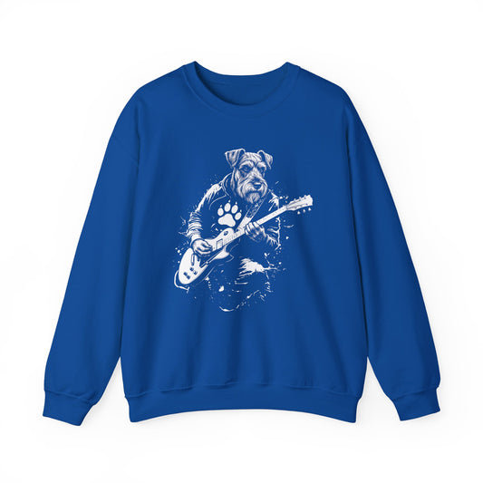 Schnauzer Guitarist Crewneck Sweatshirt Royal