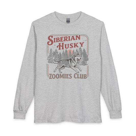 Husky Zoomies Club Long Sleeve Sport Grey