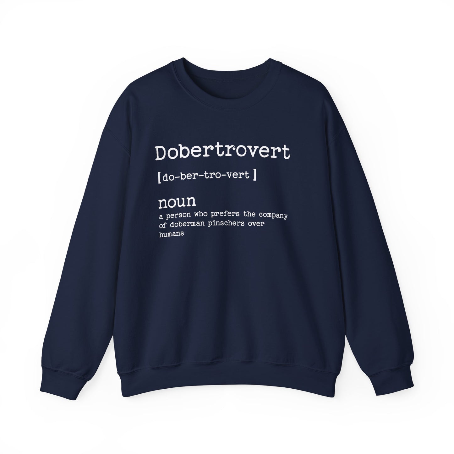 Doberman Dobertrovert Crewneck Sweatshirt Navy