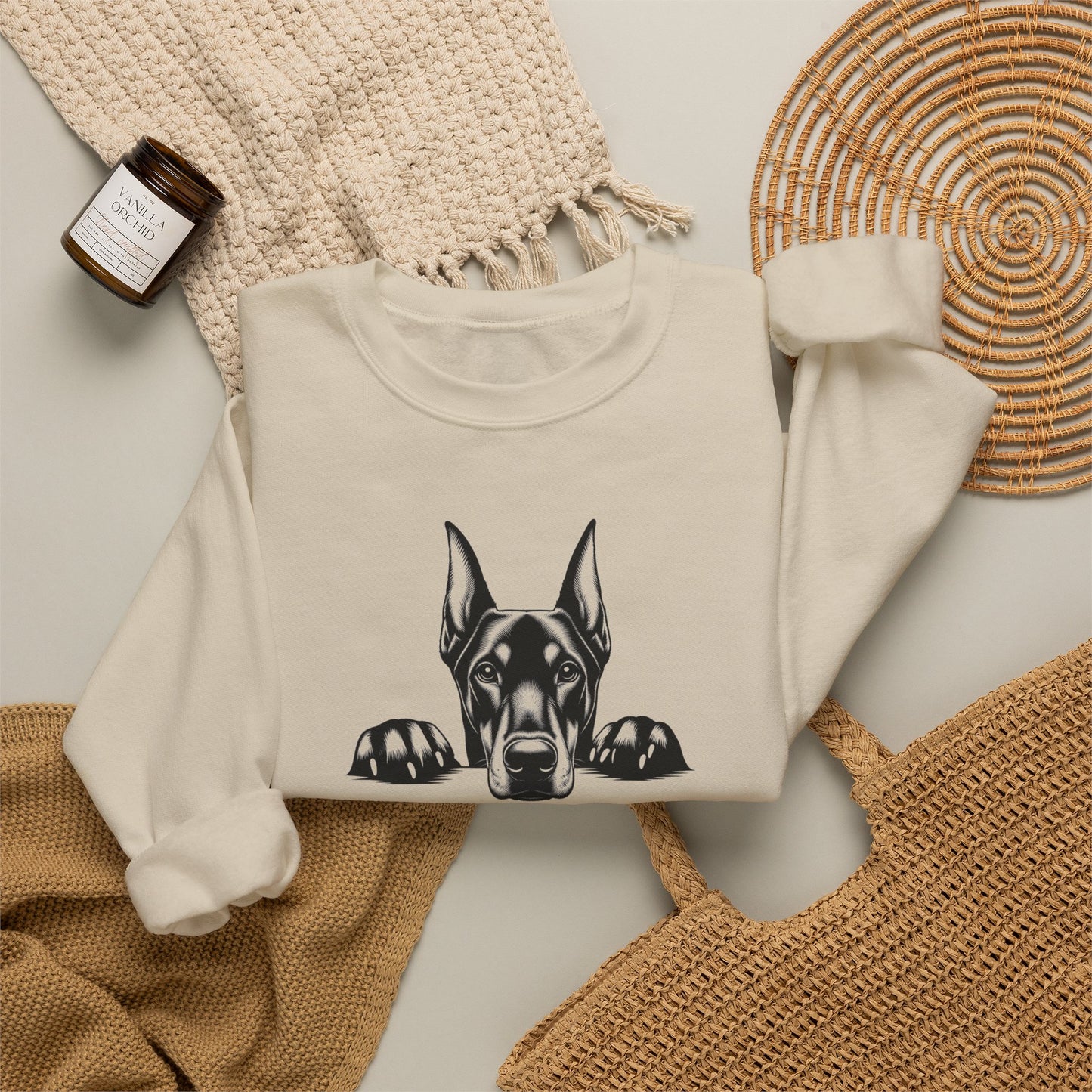 Doberman My Therapist Crewneck Sweatshirt