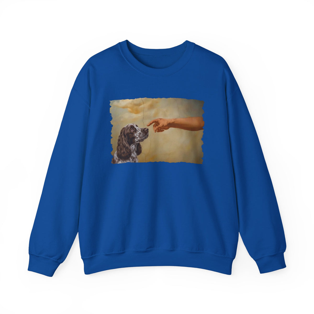 God Creates Liver Roan Cocker Spaniel Crewneck Sweatshirt