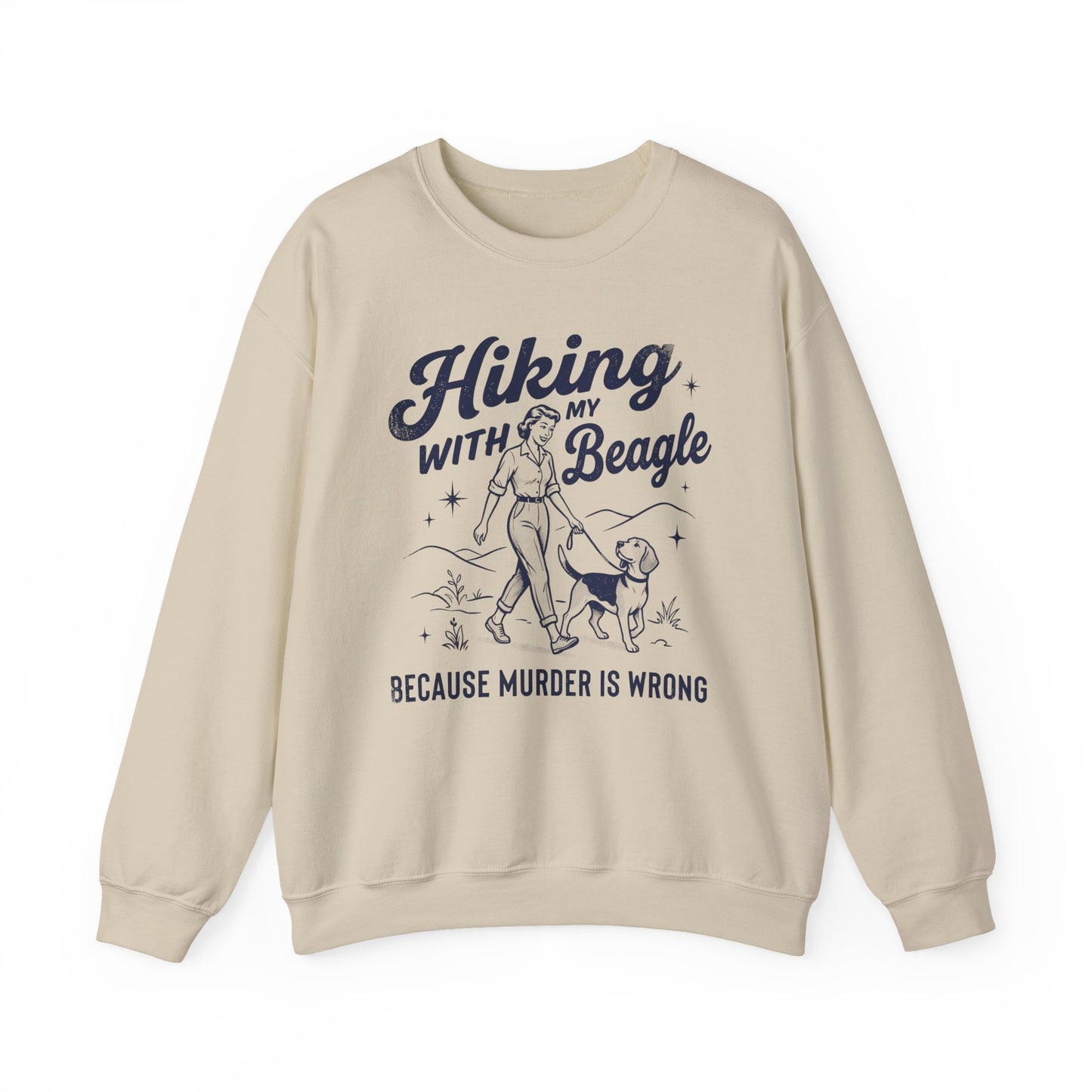 Hiking With My Beagle Crewneck Sweatshirt