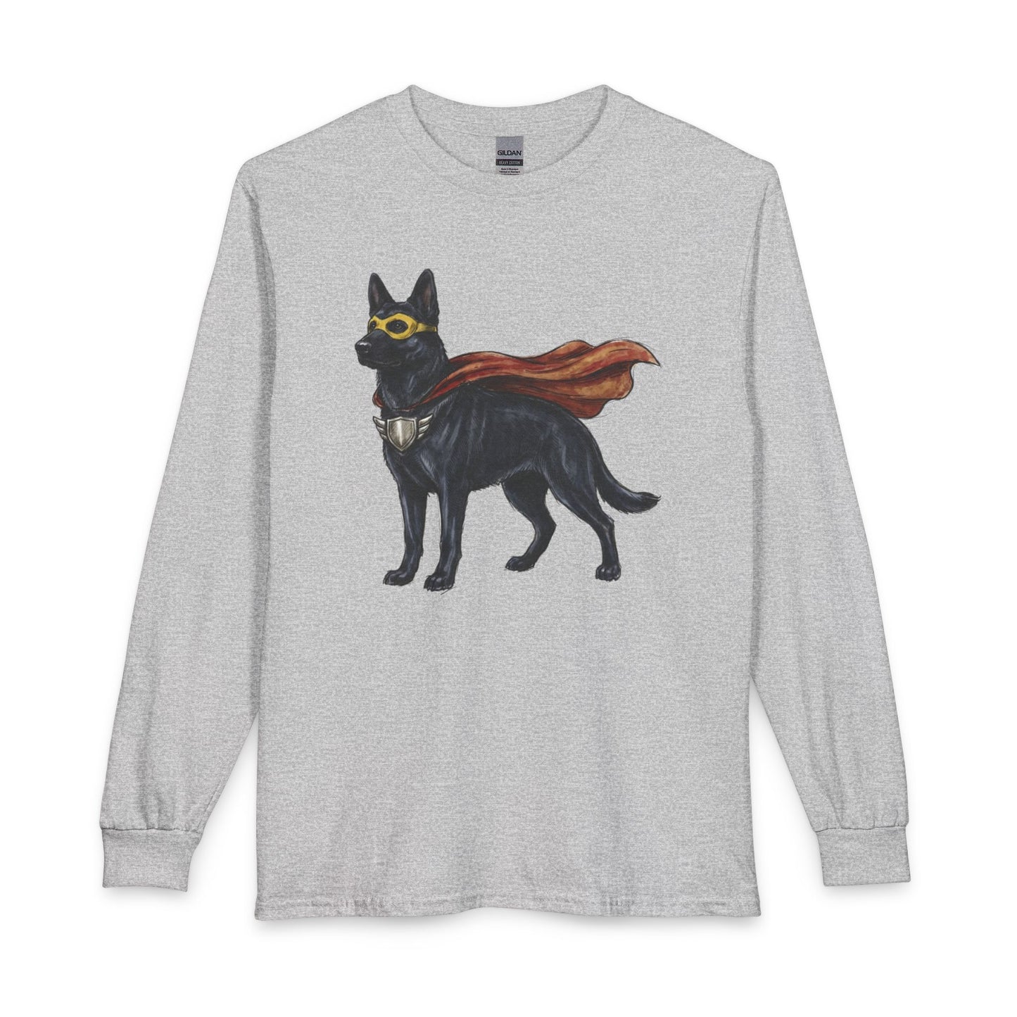 Black German Shepherd Superhero Long Sleeve