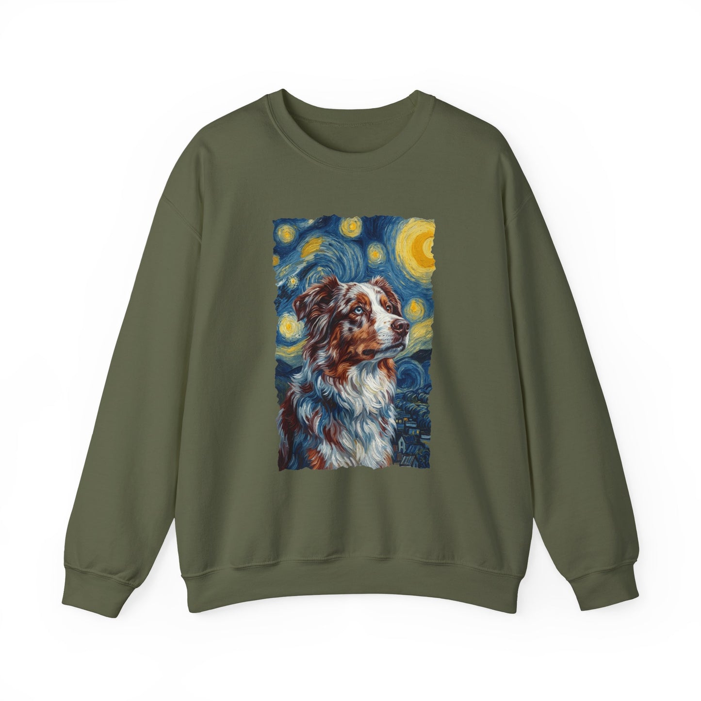 Australian Shepherd Van Gogh Crewneck Sweatshirt
