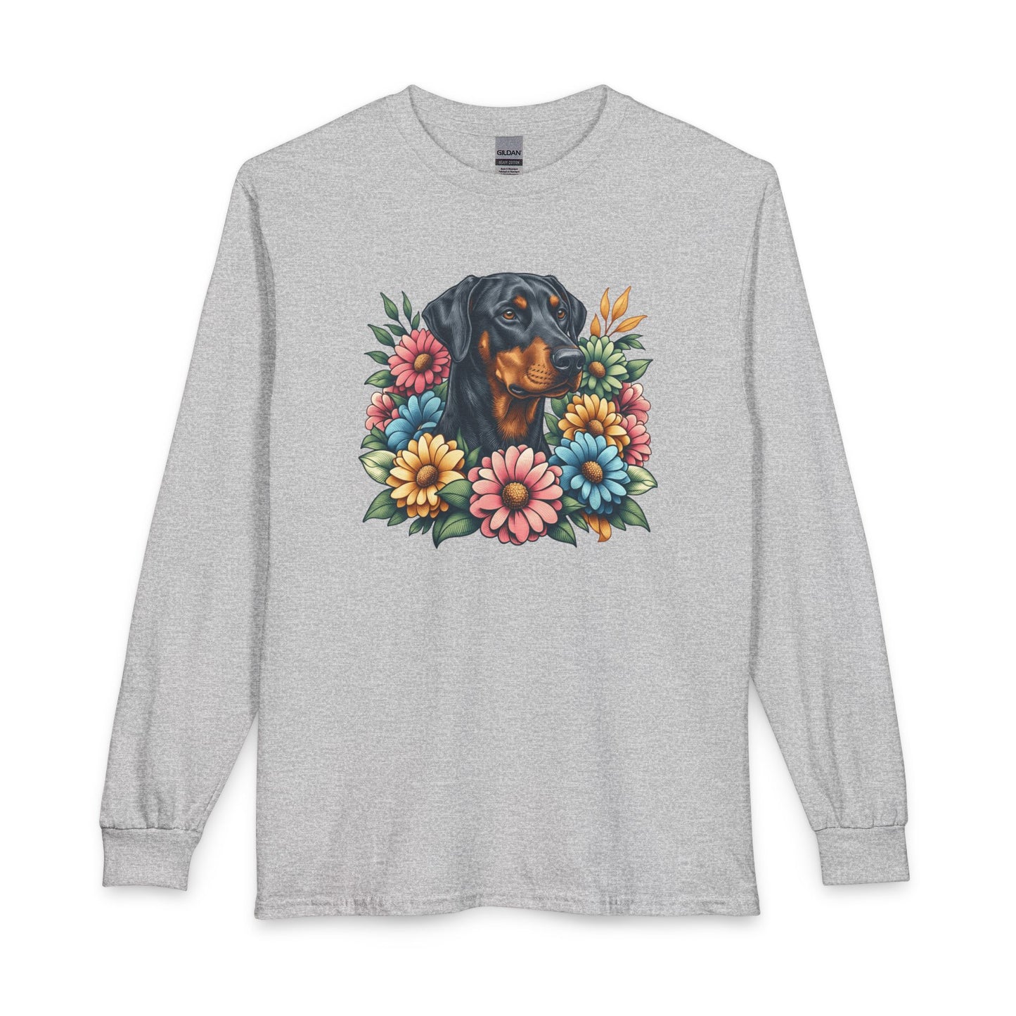 Doberman Floral Long Sleeve