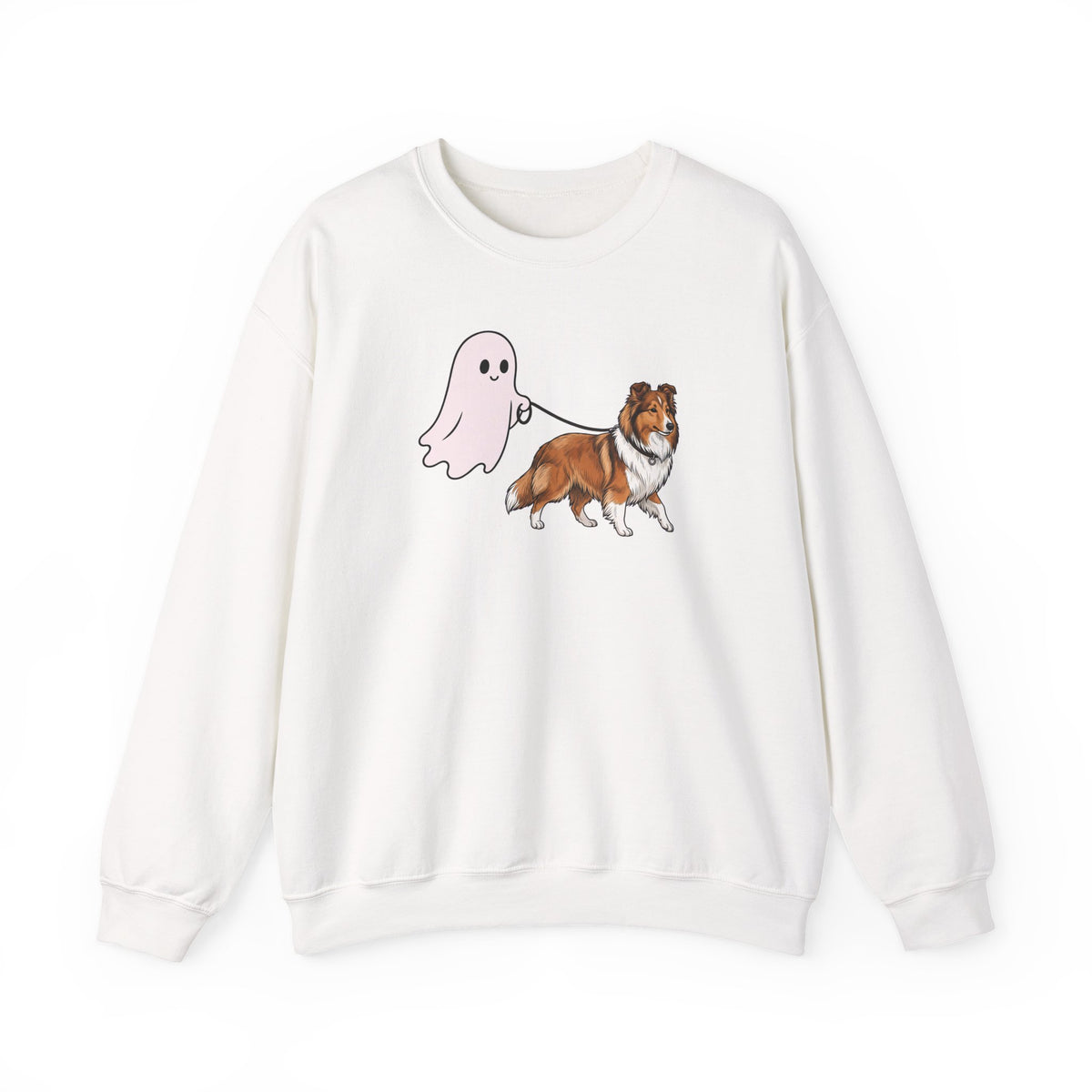 Shetland Sheepdog Ghost Walk Crewneck Sweatshirt