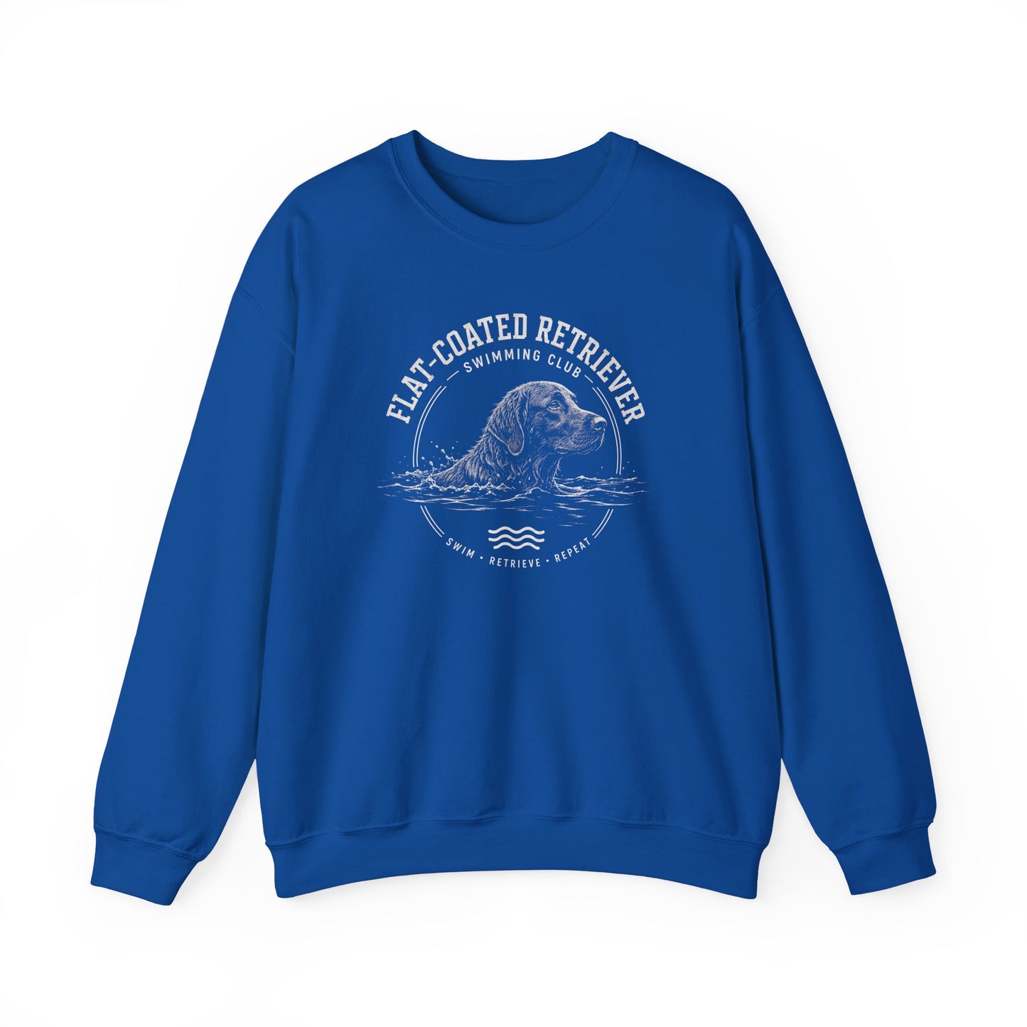 Flat-Coated Retriever Swimming Club Crewneck Sweatshirt