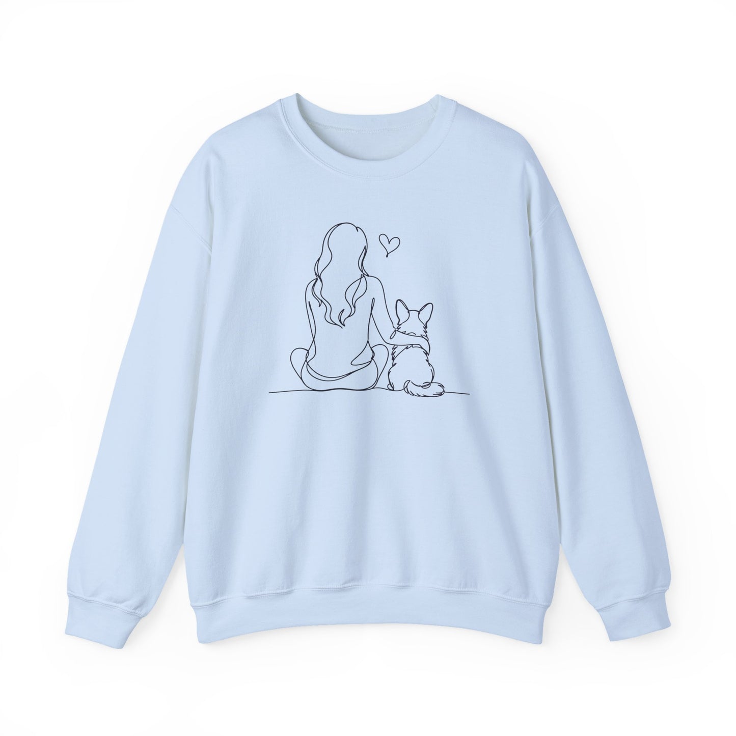 Cardigan Welsh Corgi and Girl Crewneck Sweatshirt