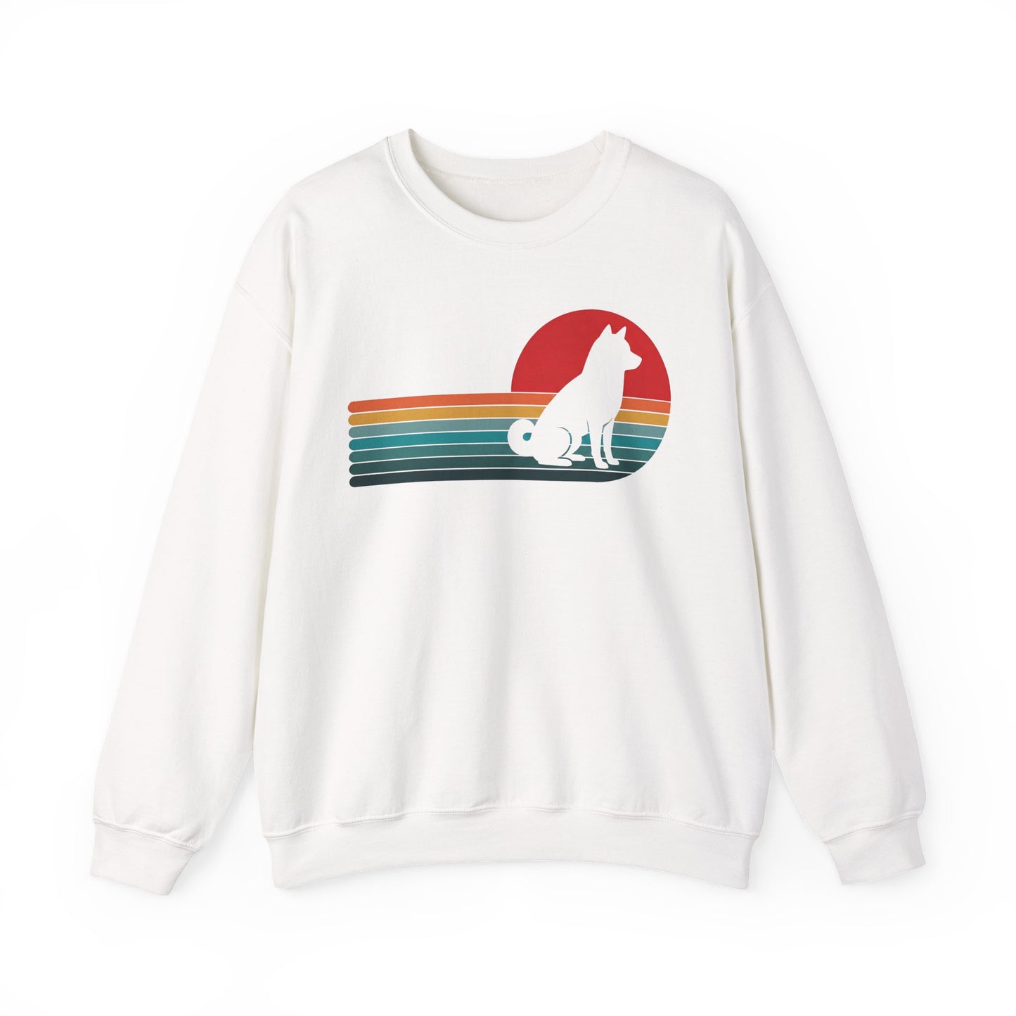 Shiba Inu Retro Sunset Crewneck Sweatshirt