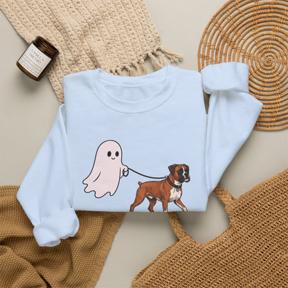 Halloween Ghost Boxer Crewneck Sweatshirt