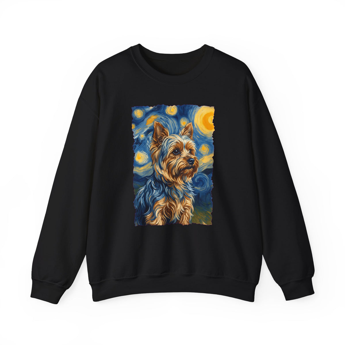 Yorkshire Terrier Van Gogh Crewneck Sweatshirt Black
