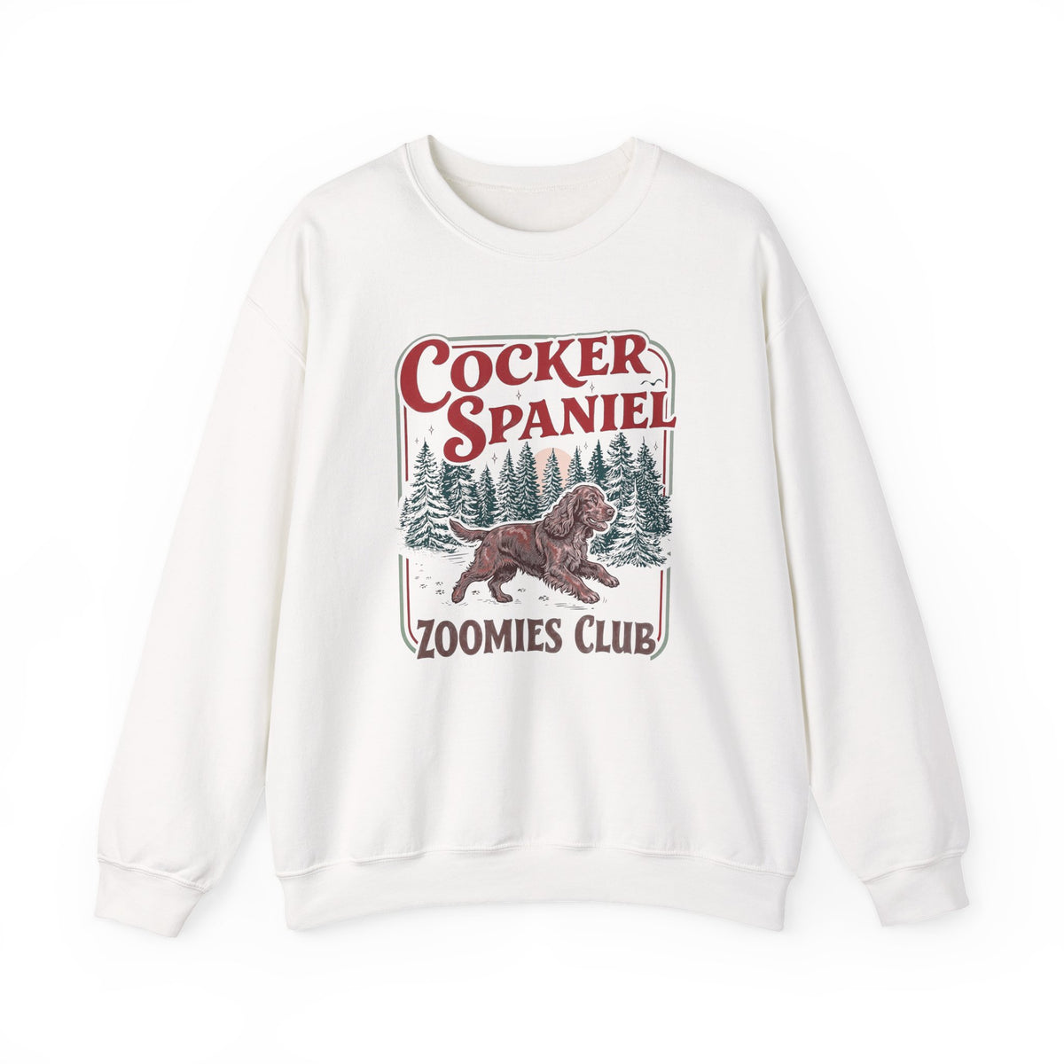 Red Cocker Spaniel Zoomies Club Crewneck Sweatshirt