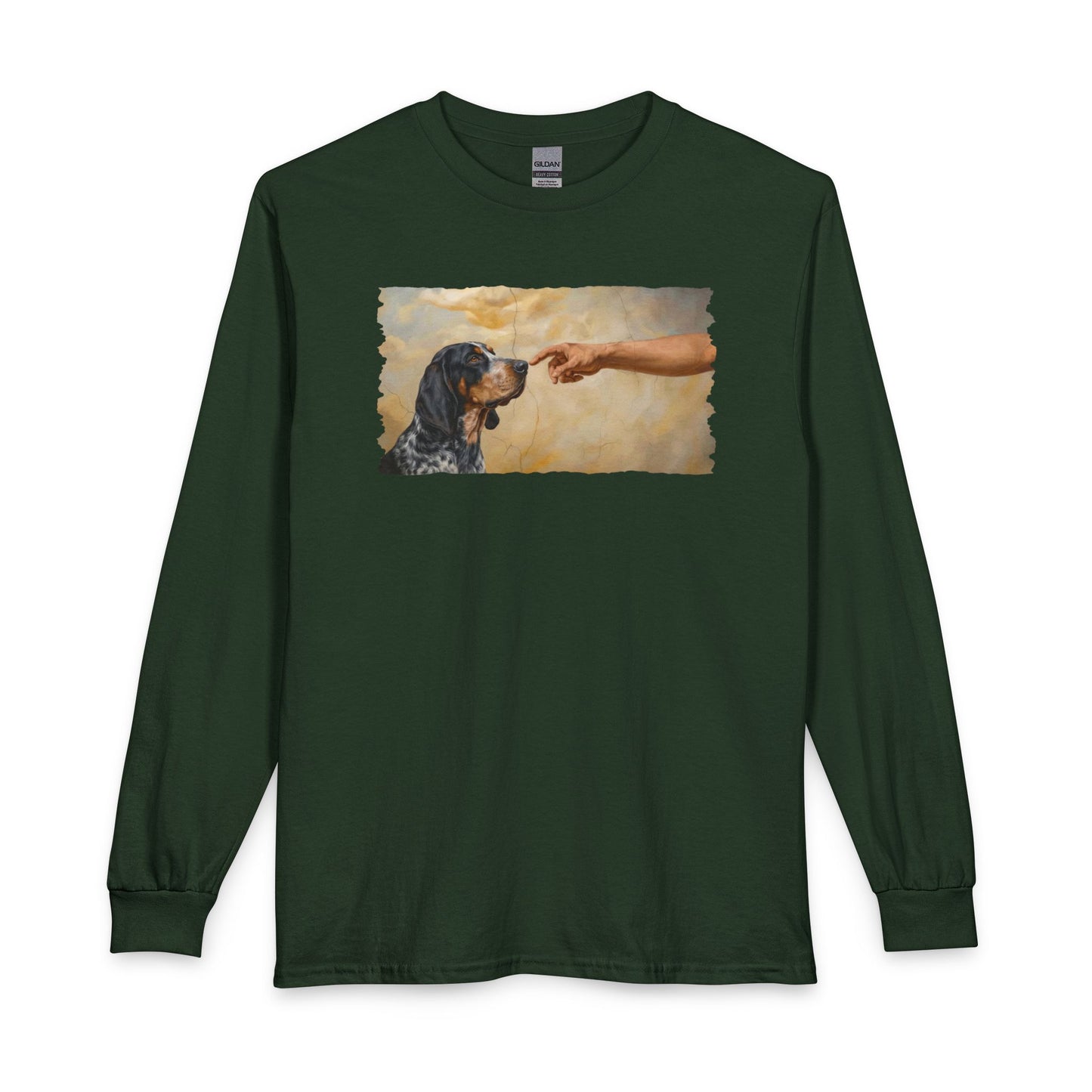 God Creates Bluetick Coonhound Long Sleeve Forest Green