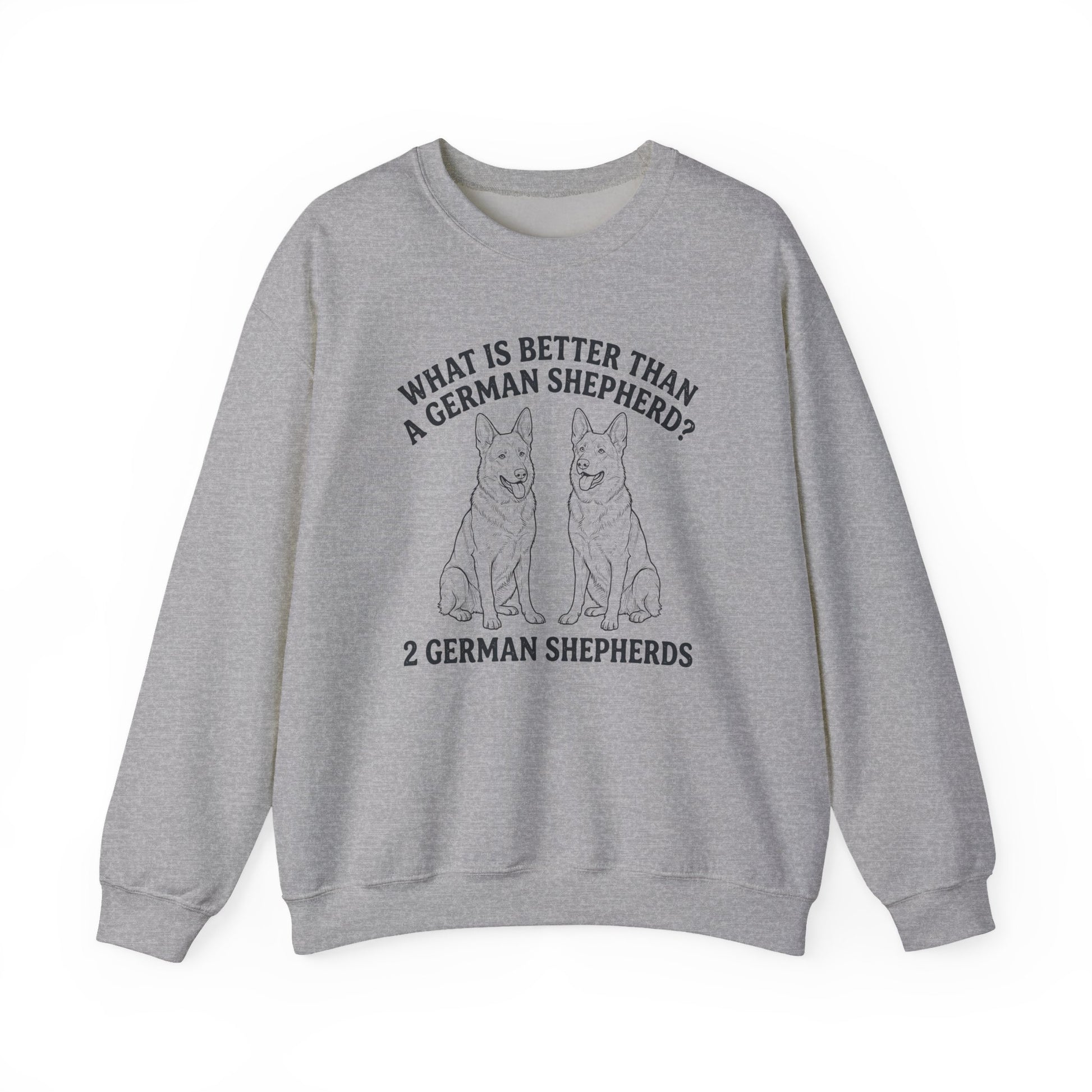 2 German Shepherds Crewneck Sweatshirt Sport Grey