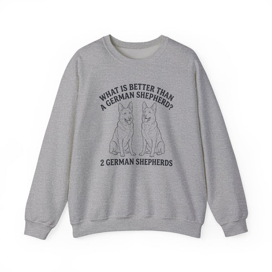 2 German Shepherds Crewneck Sweatshirt Sport Grey
