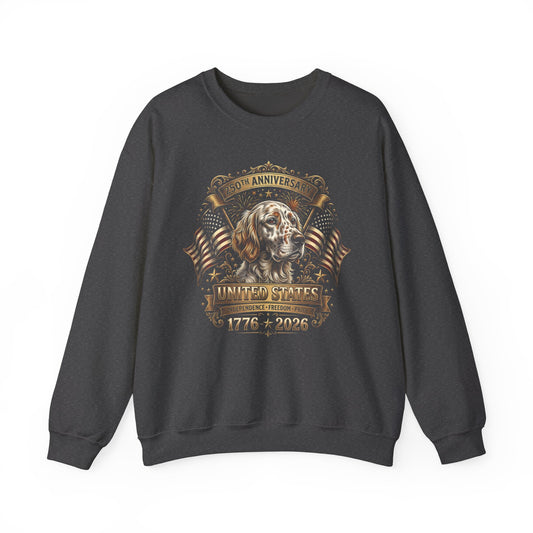 English Setter USA Crewneck Sweatshirt Dark Heather